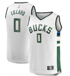 Milwaukee Bucks #0 Damian Lillard White Jersey Milwaukee Bucks #0 Damian Lillard White Jersey