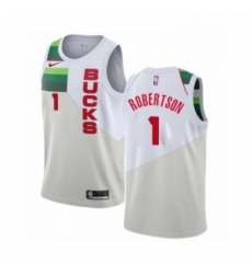 Womens Nike Milwaukee Bucks 1 Oscar Robertson White Swingman Jersey Earned Edition Womens Nike Milwaukee Bucks 1 Oscar Robertson White Swingman Jersey Earned Edition