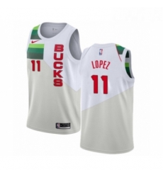 Womens Nike Milwaukee Bucks 11 Brook Lopez White Swingman Jersey Earned Edition Womens Nike Milwaukee Bucks 11 Brook Lopez White Swingman Jersey Earned Edition