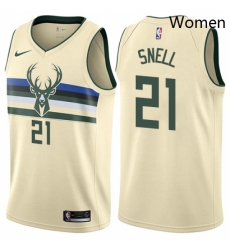 Womens Nike Milwaukee Bucks 21 Tony Snell Swingman Cream NBA Jersey City Edition Womens Nike Milwaukee Bucks 21 Tony Snell Swingman Cream NBA Jersey City Edition