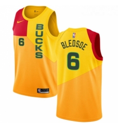 Womens Nike Milwaukee Bucks 6 Eric Bledsoe Swingman Yellow NBA Jersey City Edition Womens Nike Milwaukee Bucks 6 Eric Bledsoe Swingman Yellow NBA Jersey City Edition