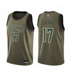 Youth Milwaukee Bucks 17 Pau Gasol Swingman Green Salute to Service Basketball Jersey Youth Milwaukee Bucks 17 Pau Gasol Swingman Green Salute to Service Basketball Jersey