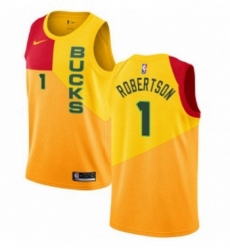 Youth Nike Milwaukee Bucks 1 Oscar Robertson Swingman Yellow NBA Jersey City Edition Youth Nike Milwaukee Bucks 1 Oscar Robertson Swingman Yellow NBA Jersey City Edition