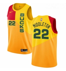 Youth Nike Milwaukee Bucks 22 Khris Middleton Swingman Yellow NBA Jersey City Edition Youth Nike Milwaukee Bucks 22 Khris Middleton Swingman Yellow NBA Jersey City Edition