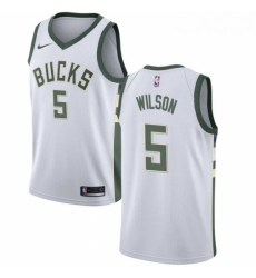 Youth Nike Milwaukee Bucks 5 D J Wilson Authentic White Home NBA Jersey Association Edition Youth Nike Milwaukee Bucks 5 D J Wilson Authentic White Home NBA Jersey Association Edition