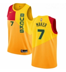 Youth Nike Milwaukee Bucks 7 Thon Maker Swingman Yellow NBA Jersey City Edition Youth Nike Milwaukee Bucks 7 Thon Maker Swingman Yellow NBA Jersey City Edition