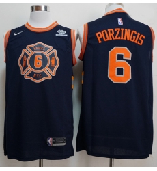 Knicks 6 Kristaps Porzingis Navy City Edition Nike Swingman Jersey Knicks 6 Kristaps Porzingis Navy City Edition Nike Swingman Jersey