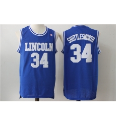 Men Lincoln 34 Shuttlesworth Blue Movie Stitched Jersey Men Lincoln 34 Shuttlesworth Blue Movie Stitched Jersey