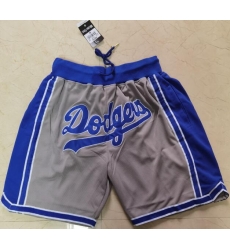 Men Los Angeles Dodgers Team Logo Gray Pocket Baseball Shorts Men Los Angeles Dodgers Team Logo Gray Pocket Baseball Shorts