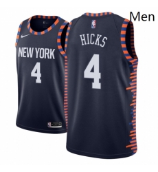Men NBA 2018 19 New York Knicks 4 Isaiah Hicks City Edition Navy Jersey Men NBA 2018 19 New York Knicks 4 Isaiah Hicks City Edition Navy Jersey