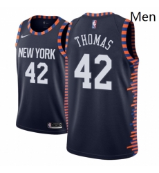 Men NBA 2018 19 New York Knicks 42 Lance Thomas City Edition Navy Jersey Men NBA 2018 19 New York Knicks 42 Lance Thomas City Edition Navy Jersey