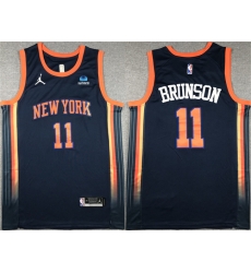 Men New Yok Knicks 11 Jalen Brunson Navy 2023 Statement Edition Stitched Basketball Jersey Men New Yok Knicks 11 Jalen Brunson Navy 2023 Statement Edition Stitched Basketball Jersey