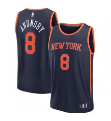 Men New Yok Knicks 8 OG Anunoby Navy Statement Edition Stitched Basketball Jersey Men New Yok Knicks 8 OG Anunoby Navy Statement Edition Stitched Basketball Jersey