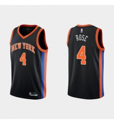 Men New Yok New York Knicks 4 Derick Rose 2022 23 Black City Edition Stitched Basketball Jersey Men New Yok New York Knicks 4 Derick Rose 2022 23 Black City Edition Stitched Basketball Jersey
