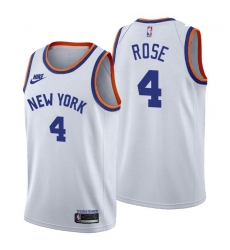 Men New York Knicks 4 Derrick Rose Men Nike Releases Classic Edition NBA 75th Anniversary Jersey White Men New York Knicks 4 Derrick Rose Men Nike Releases Classic Edition NBA 75th Anniversary Jersey White