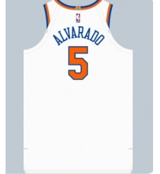 Men New York Knicks Jose Alvarado White Stitched NBA Jersey Men New York Knicks Jose Alvarado White Stitched NBA Jersey
