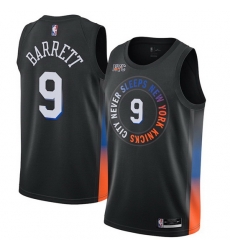 Men New York Knicks R J Barrett 9 Black 2021 City Edition NBA Jersey Men New York Knicks R J Barrett 9 Black 2021 City Edition NBA Jersey