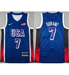 Men USA Basketball 7 Kevin Durant Navy 2024 Olympics Stitched Jersey Men USA Basketball 7 Kevin Durant Navy 2024 Olympics Stitched Jersey