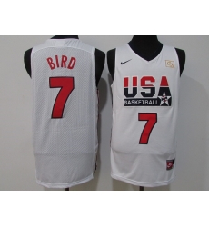 Men USA Basketball 7 Larry Bird White Stitched Jersey Men USA Basketball 7 Larry Bird White Stitched Jersey