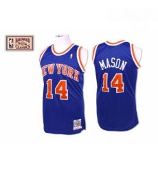 Mens Mitchell and Ness New York Knicks 14 Anthony Mason Authentic Royal Blue Throwback NBA Jersey Mens Mitchell and Ness New York Knicks 14 Anthony Mason Authentic Royal Blue Throwback NBA Jersey