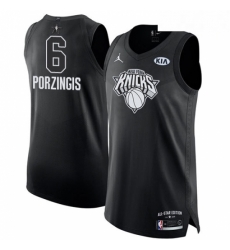 Mens Nike Jordan New York Knicks 6 Kristaps Porzingis Authentic Black 2018 All Star Game NBA Jersey Mens Nike Jordan New York Knicks 6 Kristaps Porzingis Authentic Black 2018 All Star Game NBA Jersey