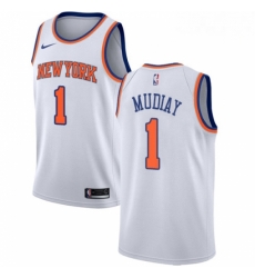 Mens Nike New York Knicks 1 Emmanuel Mudiay Authentic White NBA Jersey Association Edition Mens Nike New York Knicks 1 Emmanuel Mudiay Authentic White NBA Jersey Association Edition