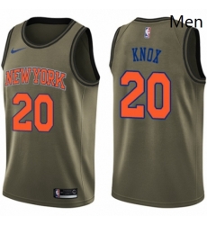 Mens Nike New York Knicks 20 Kevin Knox Swingman Green Salute to Service NBA Jersey Mens Nike New York Knicks 20 Kevin Knox Swingman Green Salute to Service NBA Jersey