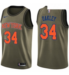 Mens Nike New York Knicks 34 Charles Oakley Swingman Green Salute to Service NBA Jersey Mens Nike New York Knicks 34 Charles Oakley Swingman Green Salute to Service NBA Jersey