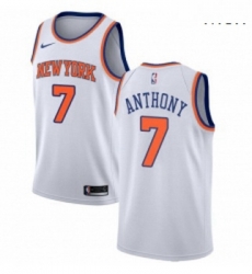 Mens Nike New York Knicks 7 Carmelo Anthony Authentic White NBA Jersey Association Edition Mens Nike New York Knicks 7 Carmelo Anthony Authentic White NBA Jersey Association Edition