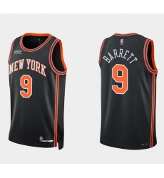 New Yok New York Knicks 9 Rj Barrett Black 75th Anniversary Stitched Swingman Basketball Jersey New Yok New York Knicks 9 Rj Barrett Black 75th Anniversary Stitched Swingman Basketball Jersey
