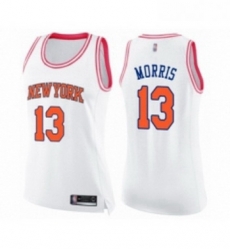 Womens New York Knicks 13 Marcus Morris Swingman White Pink Fashion Basketball Jersey Womens New York Knicks 13 Marcus Morris Swingman White Pink Fashion Basketball Jersey