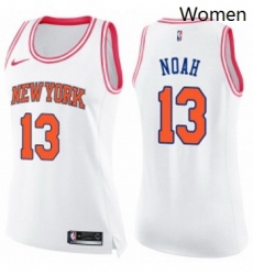 Womens Nike New York Knicks 13 Joakim Noah Swingman WhitePink Fashion NBA Jersey Womens Nike New York Knicks 13 Joakim Noah Swingman WhitePink Fashion NBA Jersey