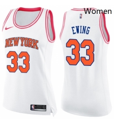 Womens Nike New York Knicks 33 Patrick Ewing Swingman WhitePink Fashion NBA Jersey Womens Nike New York Knicks 33 Patrick Ewing Swingman WhitePink Fashion NBA Jersey