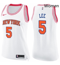 Womens Nike New York Knicks 5 Courtney Lee Swingman WhitePink Fashion NBA Jersey Womens Nike New York Knicks 5 Courtney Lee Swingman WhitePink Fashion NBA Jersey