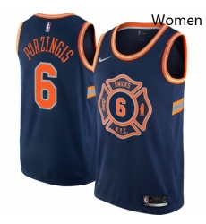 Womens Nike New York Knicks 6 Kristaps Porzingis Swingman Navy Blue NBA Jersey City Edition Womens Nike New York Knicks 6 Kristaps Porzingis Swingman Navy Blue NBA Jersey City Edition