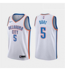 Men Nike Thunders 5 Luguentz Dort White Swingman Jersey Men Nike Thunders 5 Luguentz Dort White Swingman Jersey