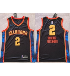 Men Oklahoma City Thunder 2 Shai Gilgeous Alexander Black 2024 City Edition Stitched Basketball Jersey Men Oklahoma City Thunder 2 Shai Gilgeous Alexander Black 2024 City Edition Stitched Basketball Jersey