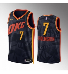 Men Oklahoma City Thunder 7 Chet Holmgren Black 2023 24 City Edition Stitched Basketball Jersey Men Oklahoma City Thunder 7 Chet Holmgren Black 2023 24 City Edition Stitched Basketball Jersey