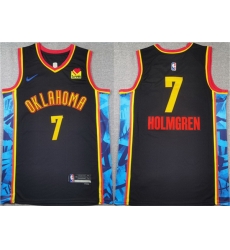 Men Oklahoma City Thunder 7 Chet Holmgren Black 2024 25 City Edition Stitched Basketball Jersey Men Oklahoma City Thunder 7 Chet Holmgren Black 2024 25 City Edition Stitched Basketball Jersey