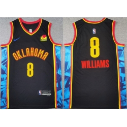 Men Oklahoma City Thunder 8 Jalen Williams Black 2024 25 City Edition Stitched Basketball Jersey