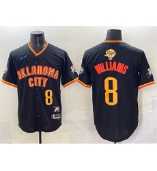 Men Oklahoma City Thunder 8 Jalen Williams Black 2025 Finals Vapor Stitched Baseball Jersey Men Oklahoma City Thunder 8 Jalen Williams Black 2025 Finals Vapor Stitched Baseball Jersey