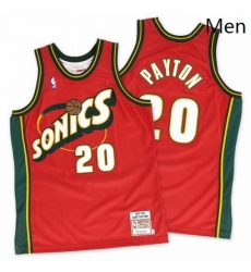 Mens Mitchell and Ness Oklahoma City Thunder 20 Gary Payton Authentic Red SuperSonics Throwback NBA Jersey Mens Mitchell and Ness Oklahoma City Thunder 20 Gary Payton Authentic Red SuperSonics Throwback NBA Jersey