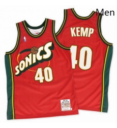 Mens Mitchell and Ness Oklahoma City Thunder 40 Shawn Kemp Authentic Red SuperSonics Throwback NBA Jersey Mens Mitchell and Ness Oklahoma City Thunder 40 Shawn Kemp Authentic Red SuperSonics Throwback NBA Jersey