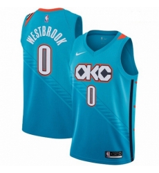 Mens Nike Oklahoma City Thunder 0 Russell Westbrook Swingman Turquoise NBA Jersey City Edition Mens Nike Oklahoma City Thunder 0 Russell Westbrook Swingman Turquoise NBA Jersey City Edition