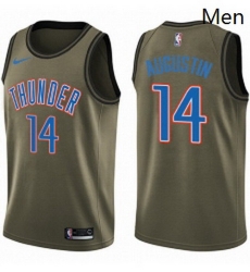 Mens Nike Oklahoma City Thunder 14 DJ Augustin Swingman Green Salute to Service NBA Jersey Mens Nike Oklahoma City Thunder 14 DJ Augustin Swingman Green Salute to Service NBA Jersey