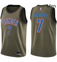 Mens Nike Oklahoma City Thunder 7 Carmelo Anthony Swingman Green Salute to Service NBA Jersey Mens Nike Oklahoma City Thunder 7 Carmelo Anthony Swingman Green Salute to Service NBA Jersey