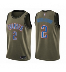 Mens Oklahoma City Thunder 2 Shai Gilgeous Alexander Swingman Green Salute to Service Basketball Jersey Mens Oklahoma City Thunder 2 Shai Gilgeous Alexander Swingman Green Salute to Service Basketball Jersey