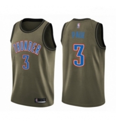 Mens Oklahoma City Thunder 3 Chris Paul Swingman Green Salute to Service Basketball Jersey Mens Oklahoma City Thunder 3 Chris Paul Swingman Green Salute to Service Basketball Jersey