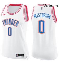 Womens Nike Oklahoma City Thunder 0 Russell Westbrook Swingman WhitePink Fashion NBA Jersey Womens Nike Oklahoma City Thunder 0 Russell Westbrook Swingman WhitePink Fashion NBA Jersey