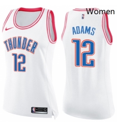 Womens Nike Oklahoma City Thunder 12 Steven Adams Swingman WhitePink Fashion NBA Jersey Womens Nike Oklahoma City Thunder 12 Steven Adams Swingman WhitePink Fashion NBA Jersey